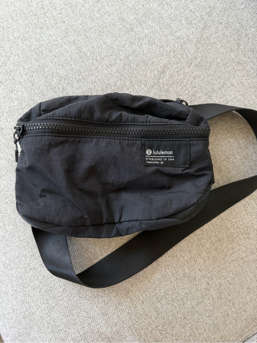 lululemon athletica Black Belt Bag with Adjustable Strap
